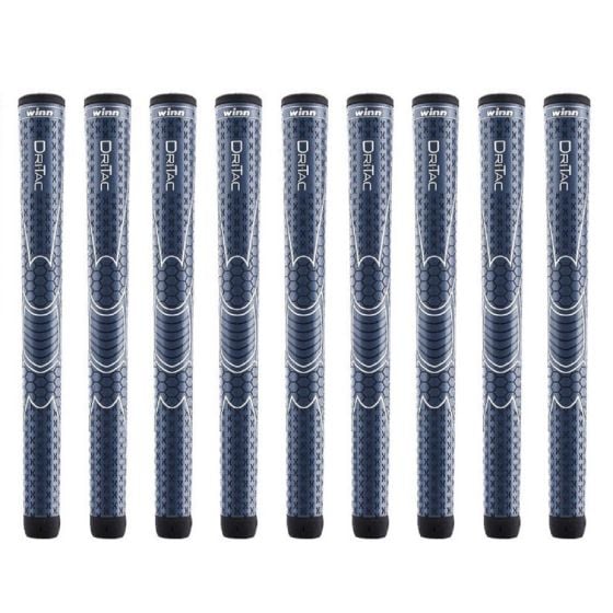 Winn Dri-Tac Oversize (+1/8") Navy Blue - 9 Piece Golf Grip Bundle