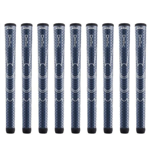 Winn Dri-Tac Oversize (+1/8") Navy Blue - 9 Piece Golf Grip Bundle