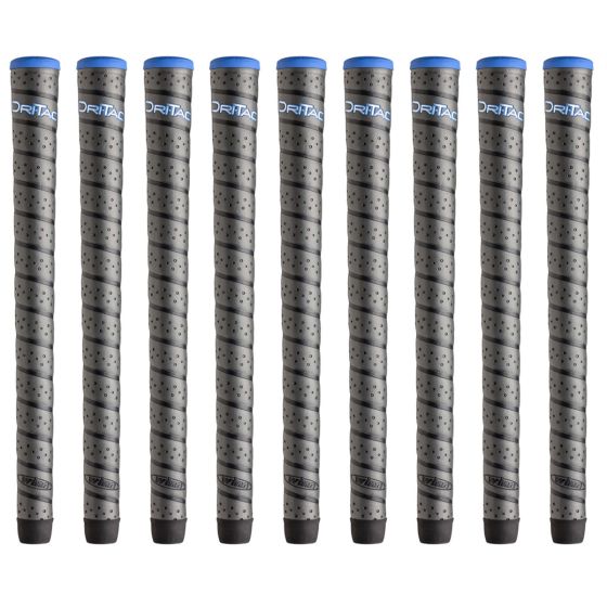 Winn Dri-Tac Wrap Midsize (+1/16") Dark Gray - 9 Piece Golf Grip Bundle