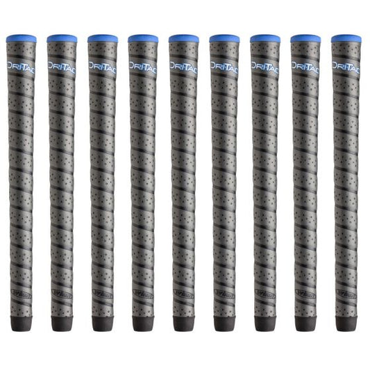 Winn Dri-Tac Wrap Midsize (+1/16") Dark Gray - 9 Piece Golf Grip Bundle