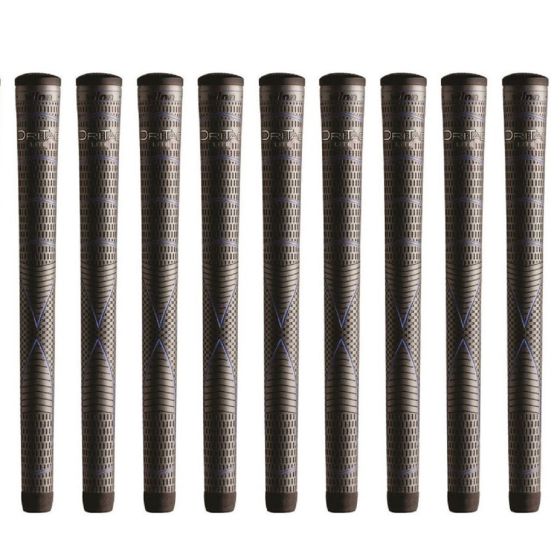 Winn DriTac Lite Midsize (+1/16") Dark Gray - 9 Piece Golf Grip Bundle