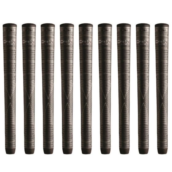 Winn DriTac Lite Oversize (+1/8") Dark Gray - 9 Piece Golf Grip Bundle