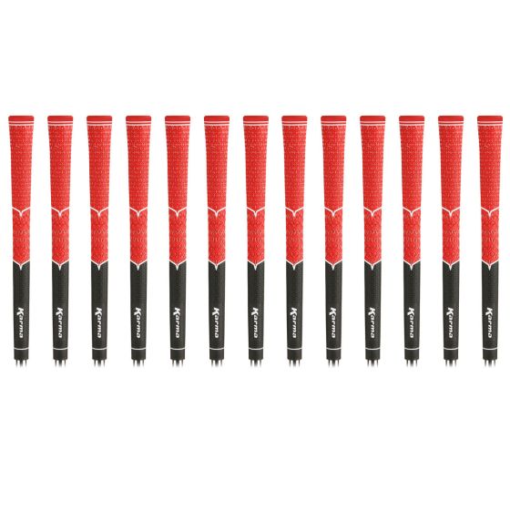 Karma V-Cord Black/Red Standard - 13 Piece Golf Grip Bundle