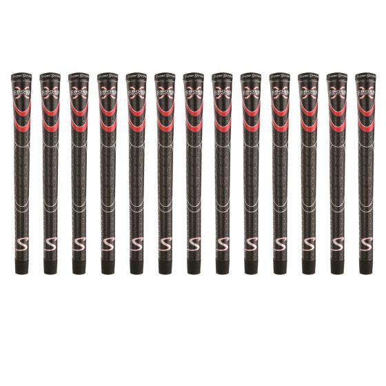 SuperStroke Cross Comfort Black/Red Standard - 13 Piece Golf Grip Bundle