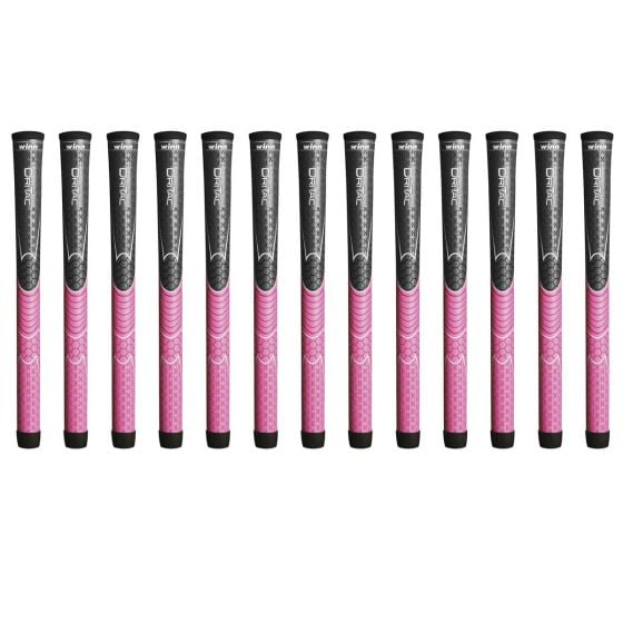 Winn Dri-Tac Undersize Gray/Pink - 13 Piece Golf Grip Bundle