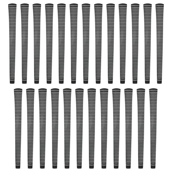 Karma Revolution Black/White Midsize (+1/32") 25 piece Golf Grip Bundle
