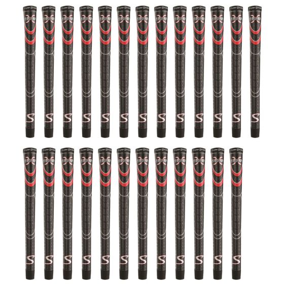 SuperStroke Cross Comfort Black/Red Standard - 25 Piece Golf Grip Bundle