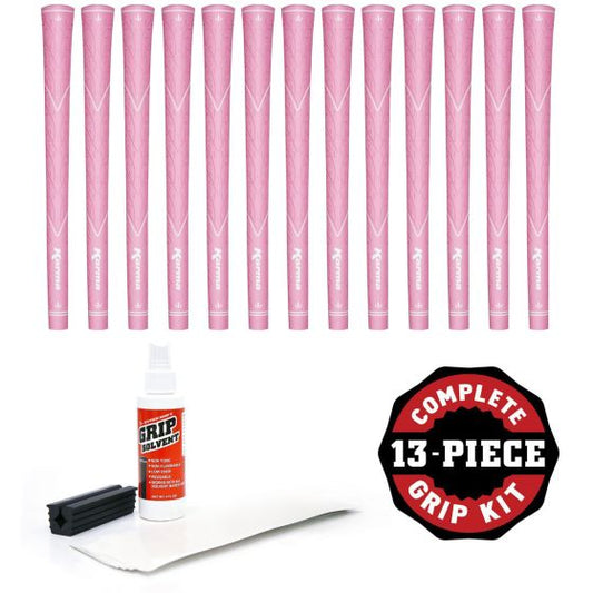 Karma Pink Rose Scented - 13 piece Golf Grip Kit (with tape and solvent and vise clamp)
