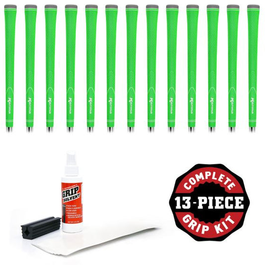 Karma Neion II Green - 13 piece Golf Grip Kit (with tape and solvent and vise clamp)