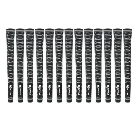 Karma Velour Black/White Jumbo (+1/16") - 13 Piece Golf Grip Bundle