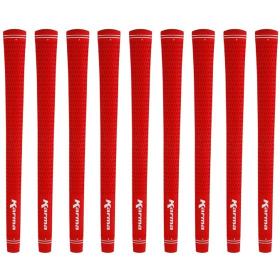 Karma Velour Red Jumbo (+1/16") - 9 Piece Golf Grip Bundle
