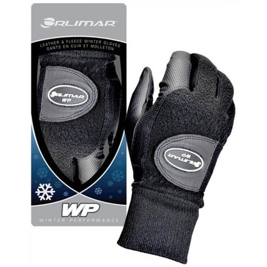 Orlimar Men's Winter Performance Fleece Golf Gloves (Pair), Black, Cadet Medium