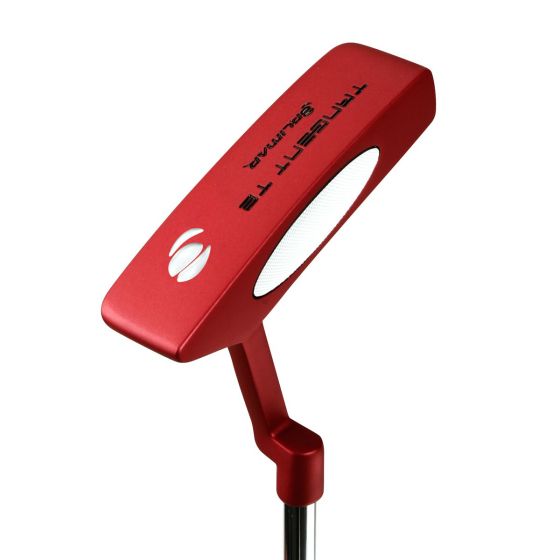 angled sole and face view of the Orlimar Golf Tangent T2 Red Blade Putter