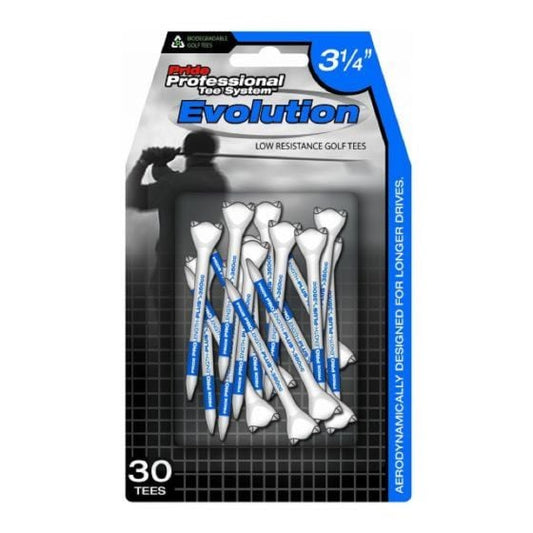 Pride Evolution Plastic PTS Golf Tees - White (30 Pack)
