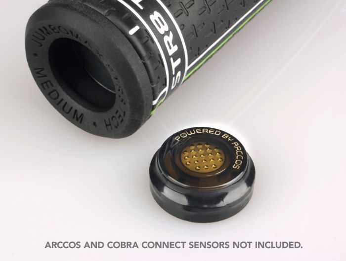 JumboMax STR8 TECH Non-Taper Black Wrap Medium butt cap and Arccos sensor