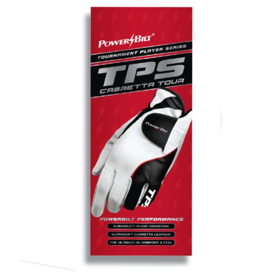 Powerbilt TPS Cabretta Tour Golf Glove retail packaging