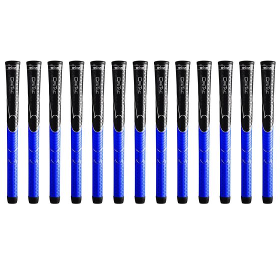 Winn Dri-Tac Midsize (+1/16") Black/Blue - 13 Piece Golf Grip Bundle