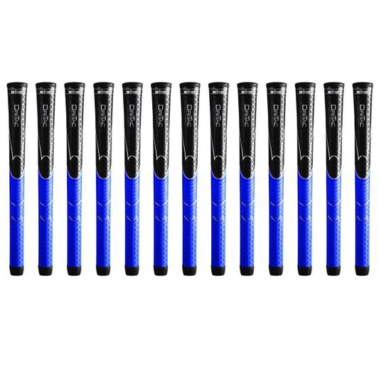 Winn Dri-Tac Midsize (+1/16") Black/Blue - 13 Piece Golf Grip Bundle